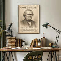 Andrew Johnson 17th President Sketch Poster Art Print for Home Decor PosterGoat