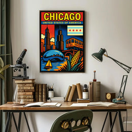 Vibrant Chicago Poster PosterGoat
