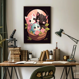 Basket Of Kittens Poster
