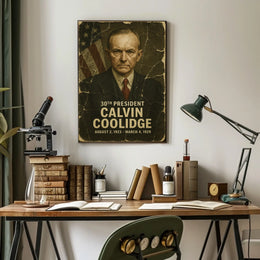 Calvin Coolidge 30th President of the United States Damaged Photograph Poster