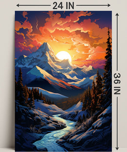 Majestic Mountain Sunset Poster