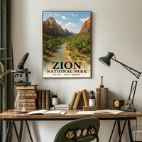 Zion National Park Scenic Travel Poster Print