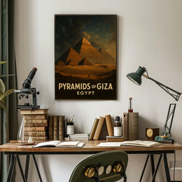 Giza Pyramids Egypt Travel Photorealism Heritage Architecture Iconic Monuments Majestic Desert Sky Poster