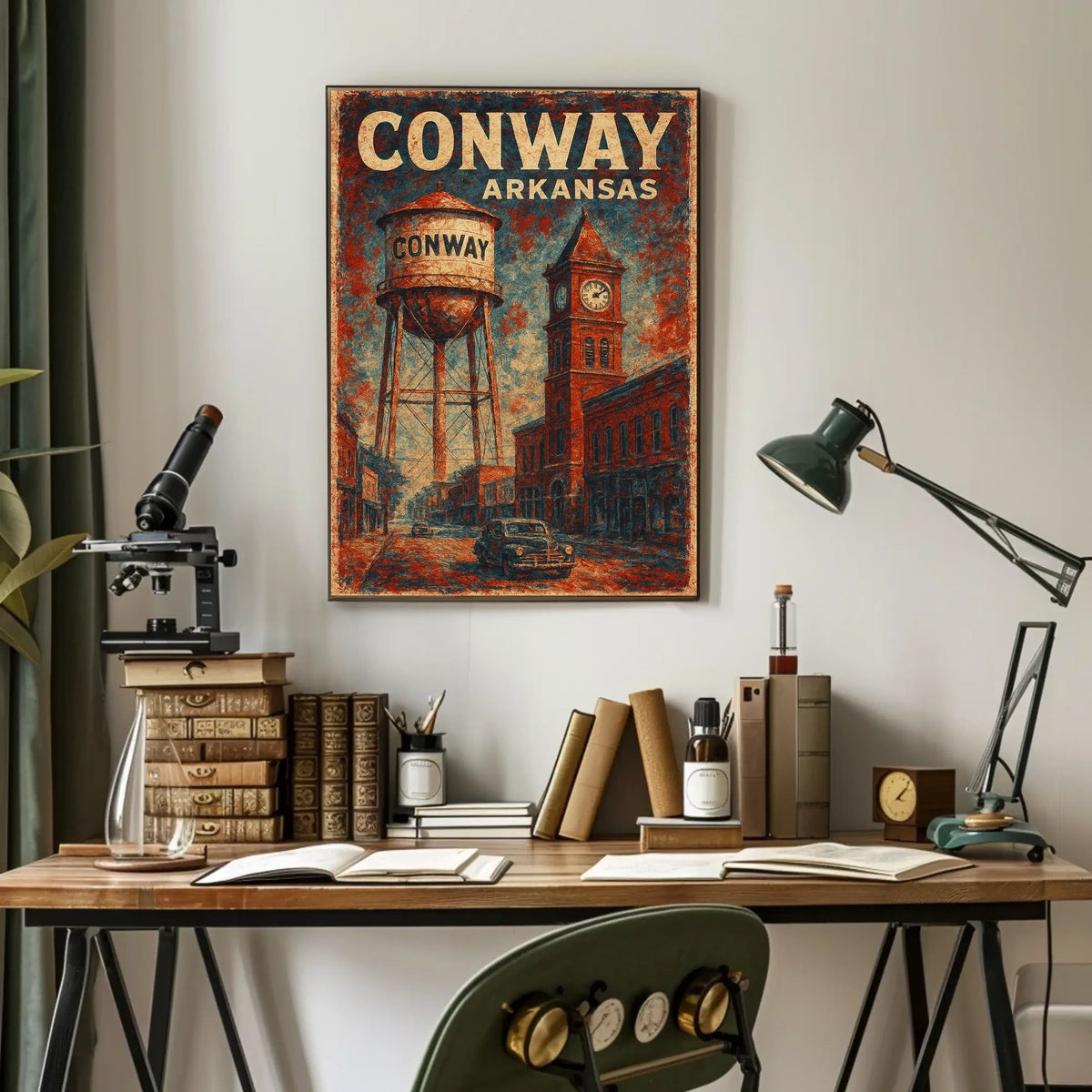 Conway Arkansas Vintage Charm Scenic Travel Souvenir Retro Heritage Wall Decor Poster