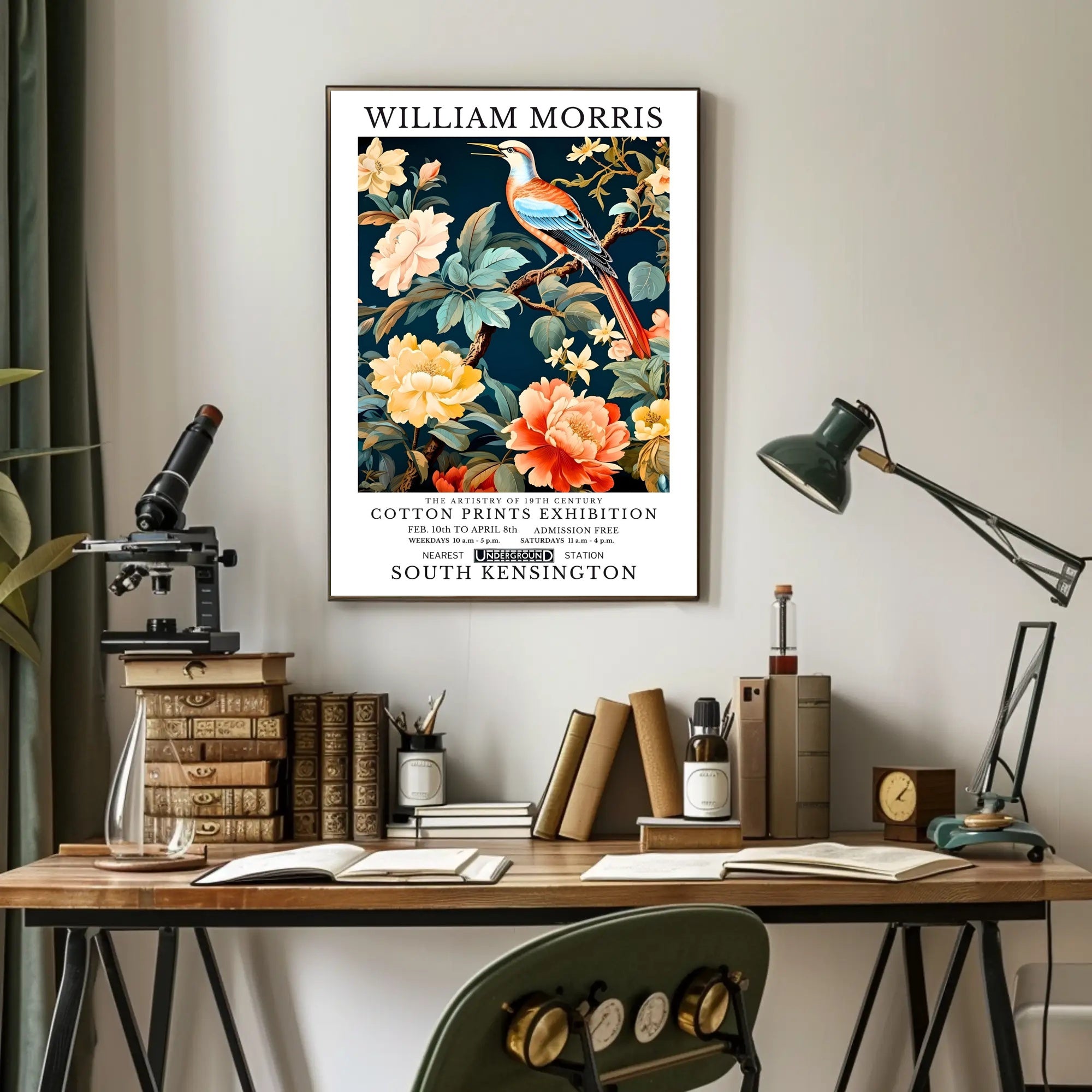 Victorian-Inspired William Morris Exhibition Artistic Poster