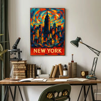 Vibrant New York Skyline Poster Wall Art 18x24 Inches