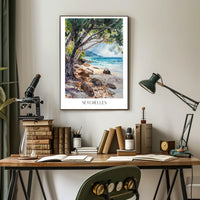Seychelles Beach Scene Poster