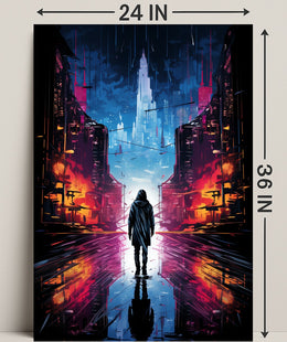 Neon Cityscape Poster
