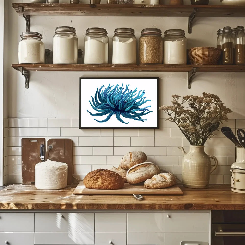 Vibrant Sea Anemone Modern Abstract Art Poster