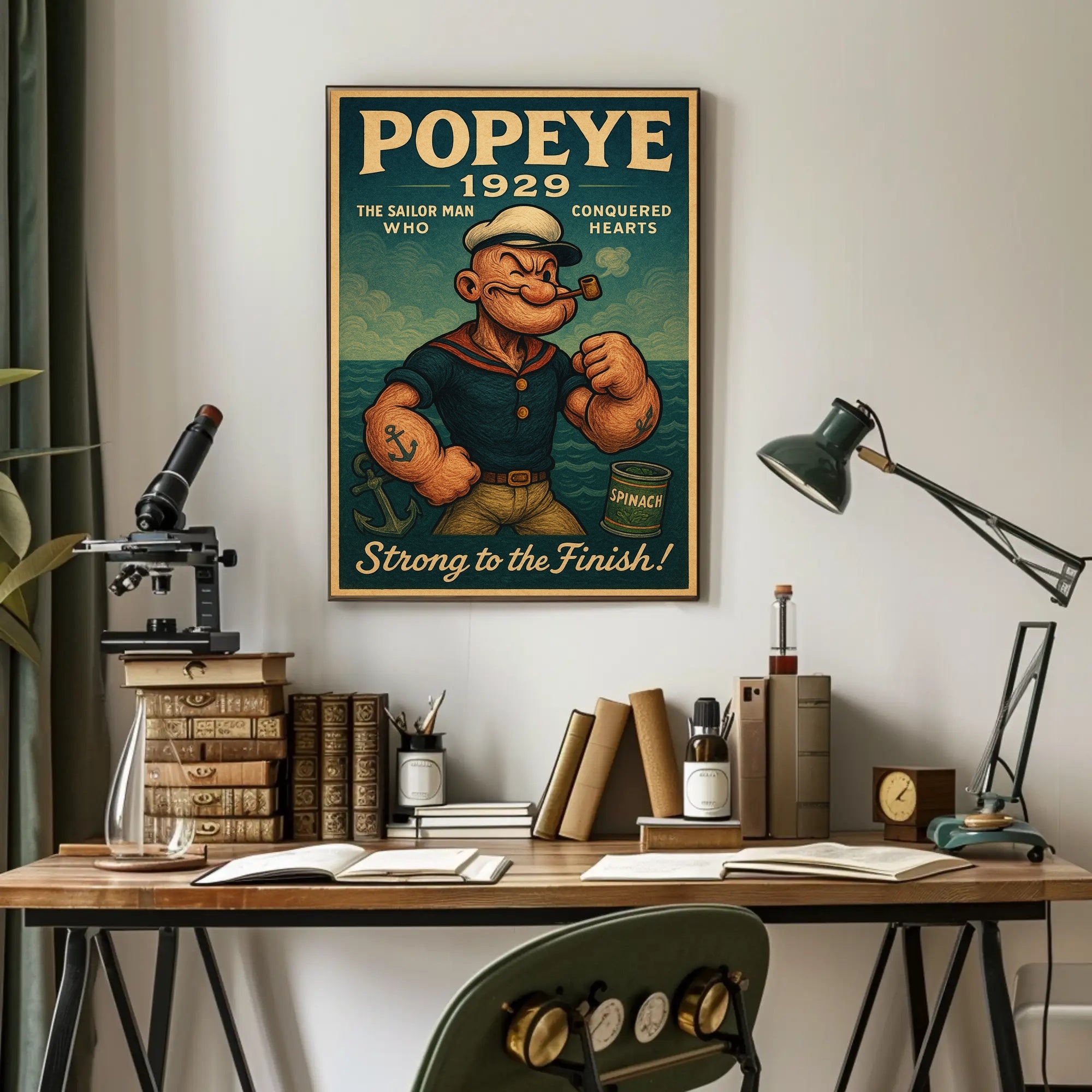 Popeye Vintage Poster Wall Art Retro Sailor Print