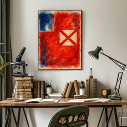 Abstract Red And Blue Composition Poster