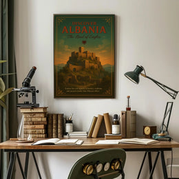 Albania Adventure Vintage Travel Poster