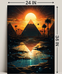 Sunset Over The Pyramids Poster