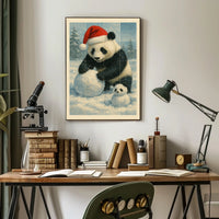 Festive Panda In Winter Wonderland Poster