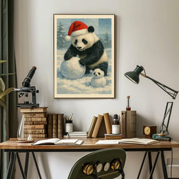 Festive Panda In Winter Wonderland Poster