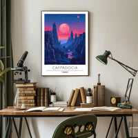 Cappadocia Nightscape Adventure Travel Poster