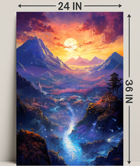 Enchanted Valley At Sunset Poster