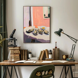 Oysters Still Life Poster Modern Coastal Wall Art