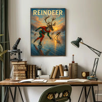 Reindeer Ice Skating Extravaganza Fantasy or Mythology Poster