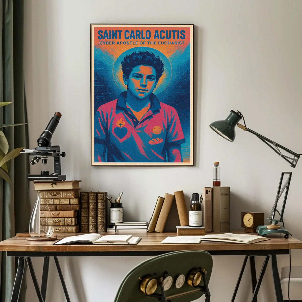 Saint Carlo Acutis Cyber Apostle of the Eucharist Poster