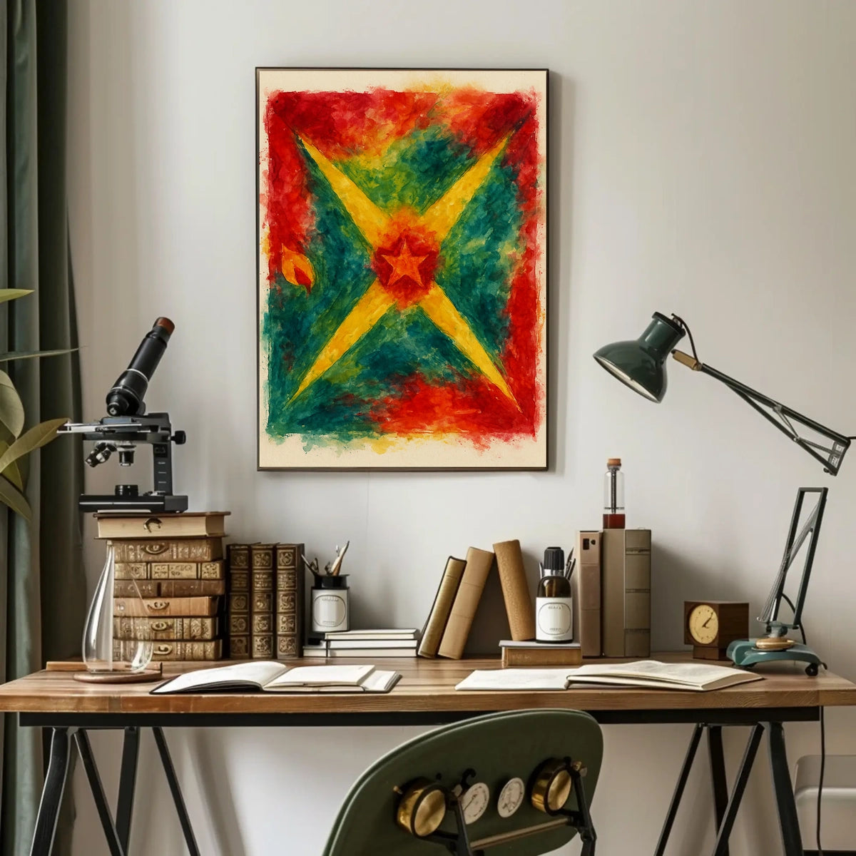 Vibrant Abstract Starburst Poster