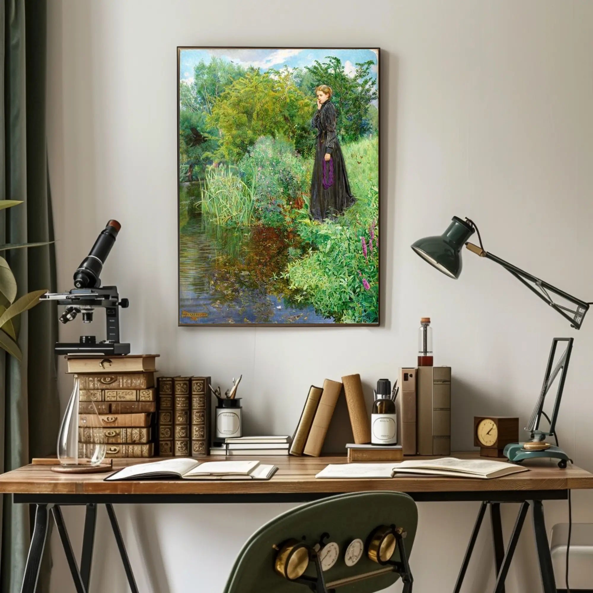 Contemplation by the Water's Edge Poster