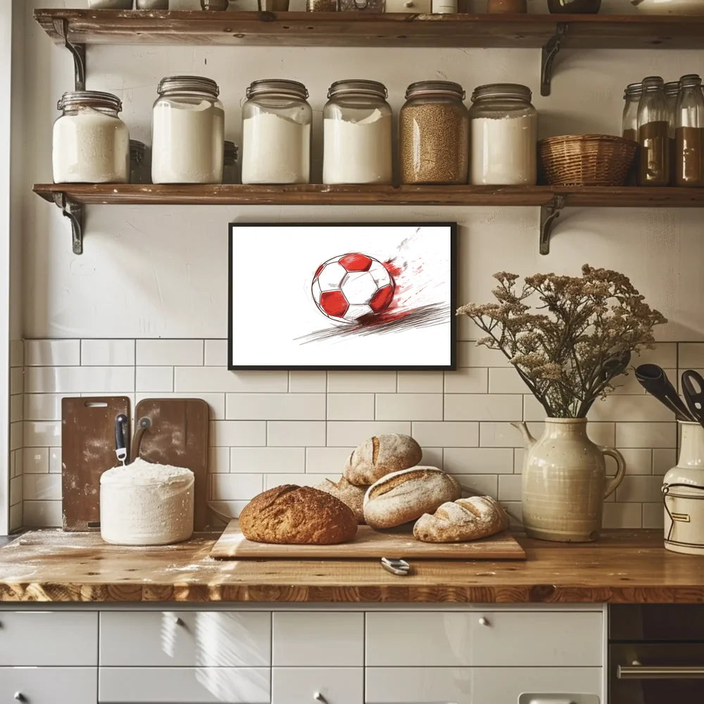 Dynamic Soccer Ball Modern Art Poster Print