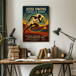 Jesse Owens 1936 Olympics Inspirational Poster Print