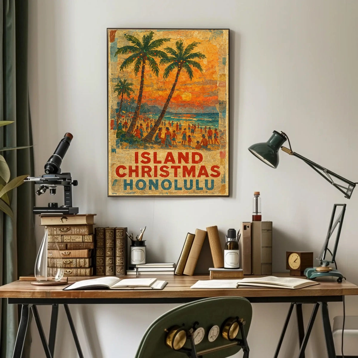 Island Christmas In Honolulu Poster