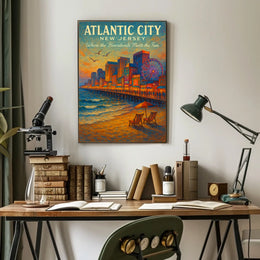 Atlantic City Where the Boardwalk Meets the Fun Poster