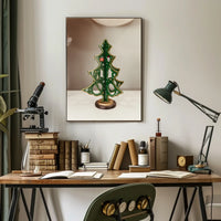 Festive Wooden Christmas Tree Poster