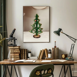 Festive Wooden Christmas Tree Poster