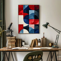 Geometric Shapes In Patriotic Abstract Art Modern Poster