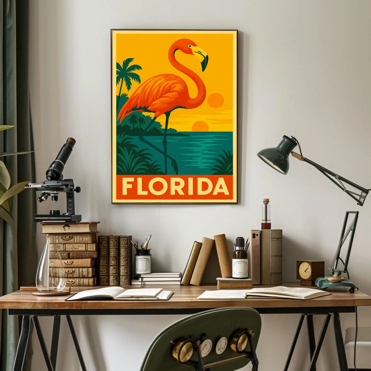 Florida Flamingo Poster