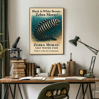 Black White Beauty Zebra Moray Poster PosterGoat