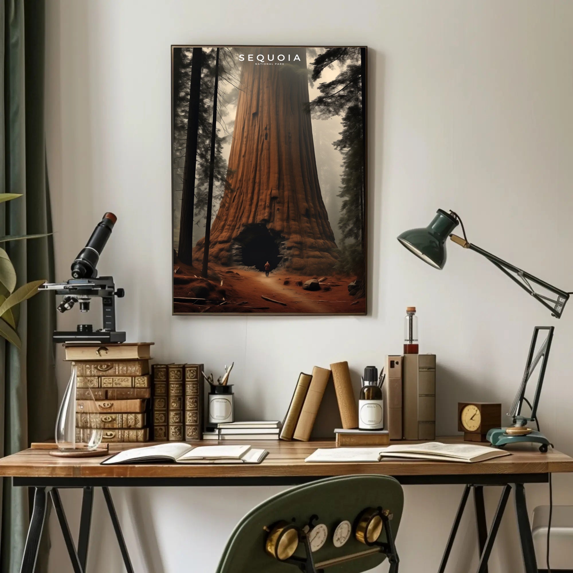 Sequoia Travel Poster Scenic Vintage Wall Art