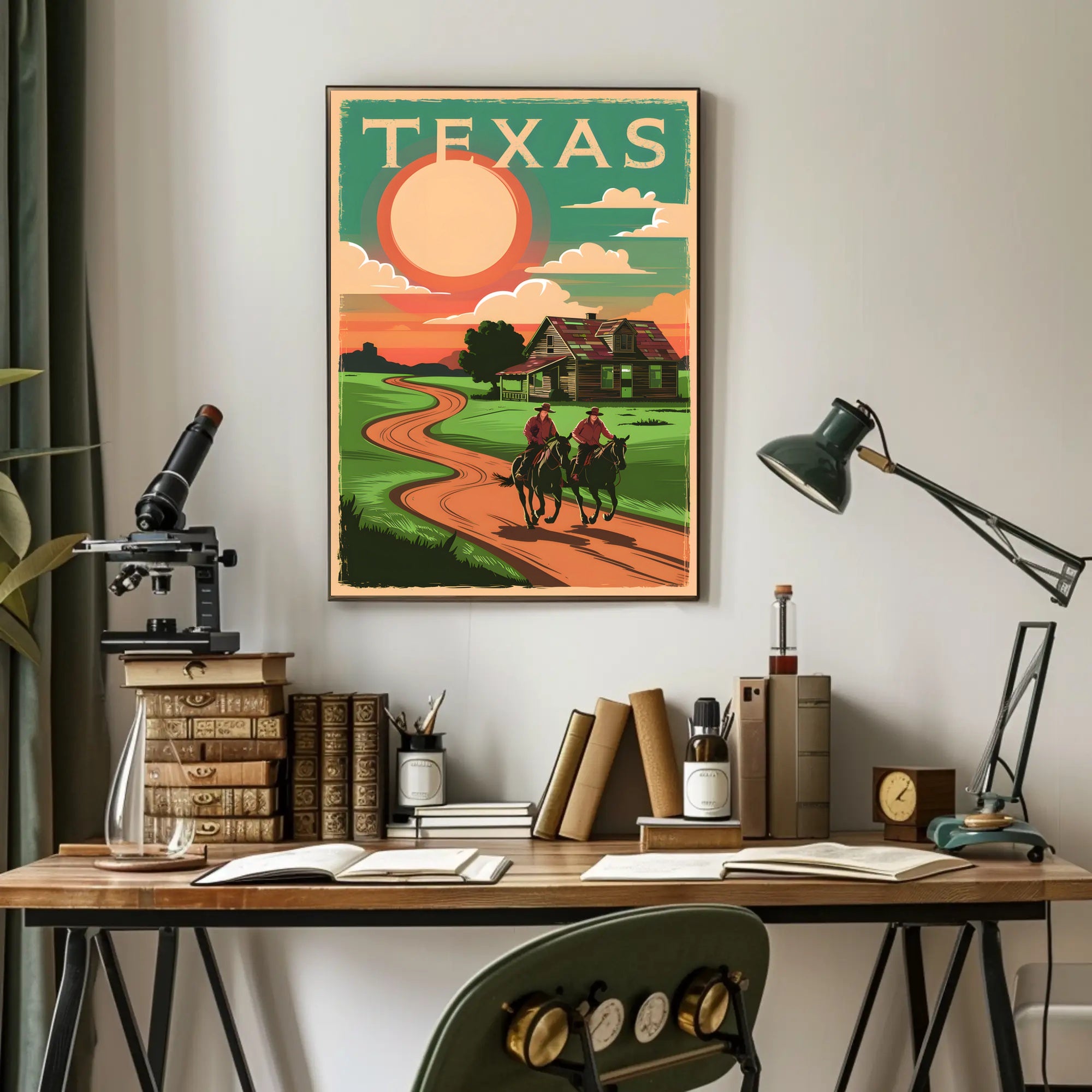 Texas Sunset Ride Poster