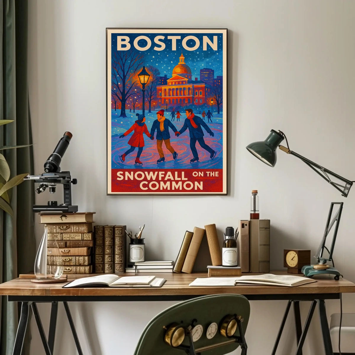 Snowfall on the Common Poster