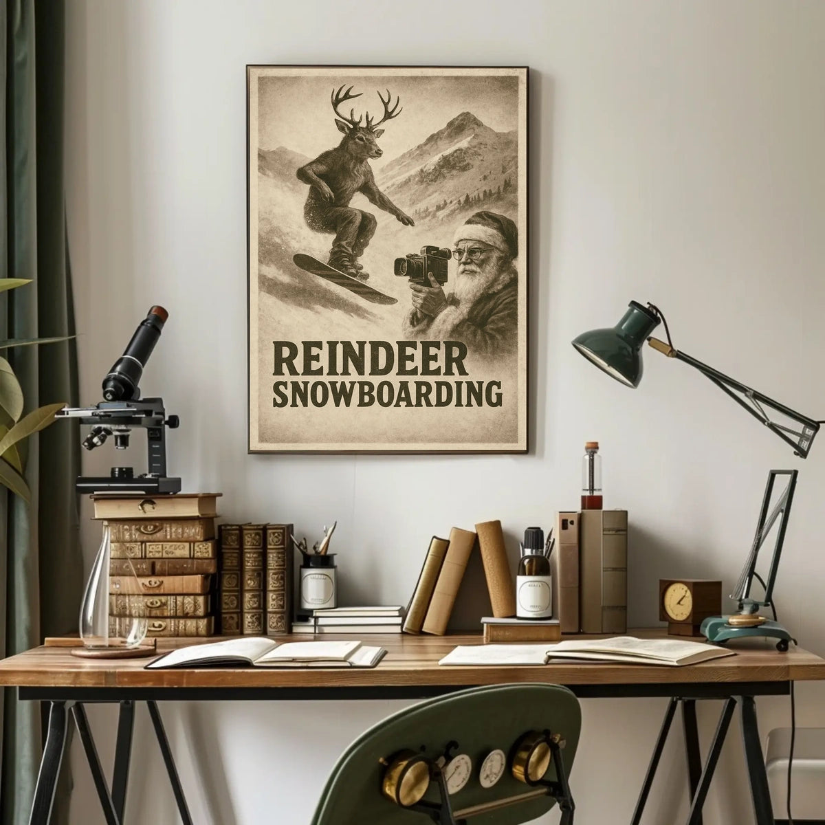 Reindeer Snowboarding Extravaganza Poster