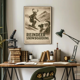 Reindeer Snowboarding Extravaganza Poster