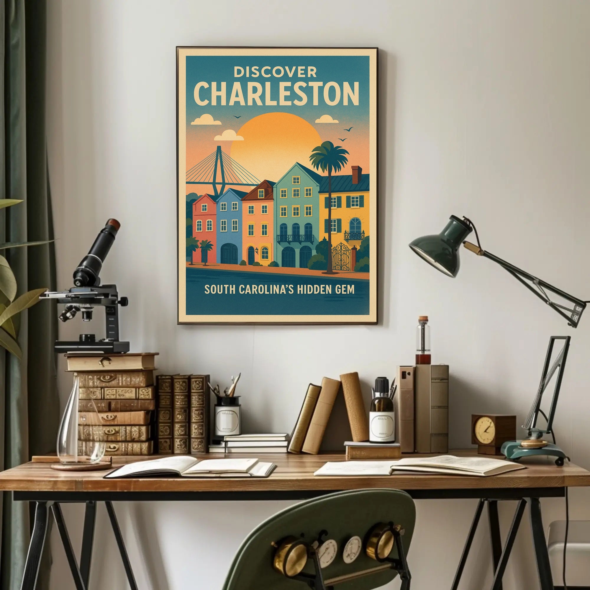 Charleston Vintage Travel Poster