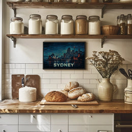 Sydney Skyline at Night Poster