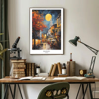 Vibrant Hanoi Evening Urban Cityscape Poster PosterGoat