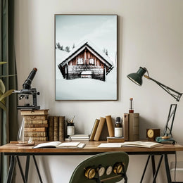 Winter Cabin Serenity Poster