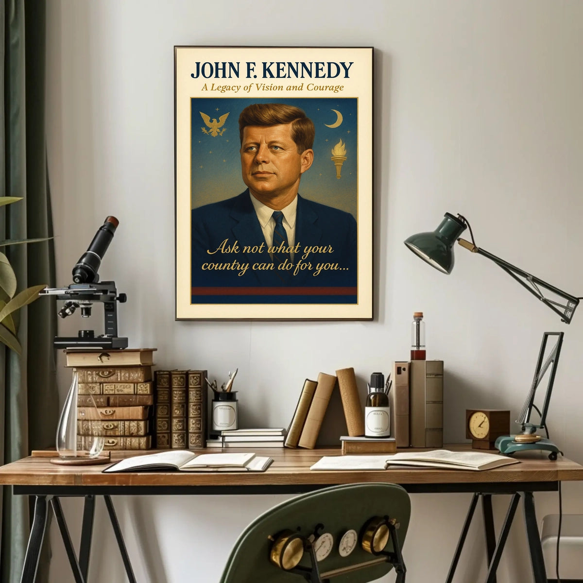 John F. Kennedy Vintage Patriotic Poster Art
