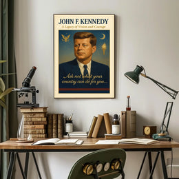 John F. Kennedy Vintage Patriotic Poster Art