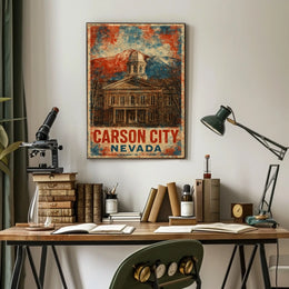 Carson City Nevada Scenic Vintage Wanderlust Poster