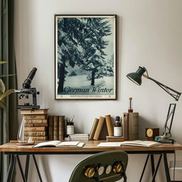 Serene Snowy Landscape Vintage Travel Poster PosterGoat