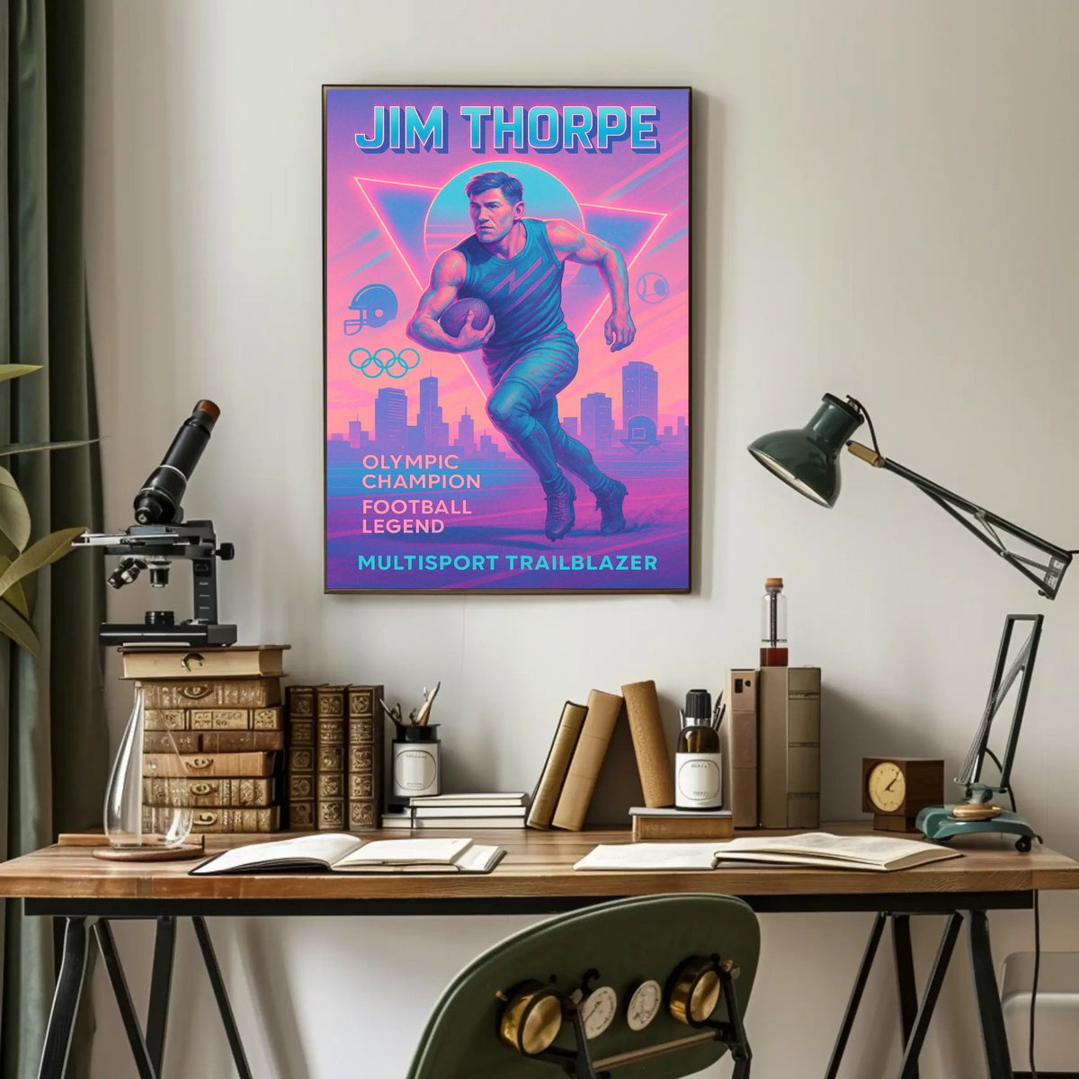 Celebrating a Multisport Trailblazer Jim Thorpe Poster