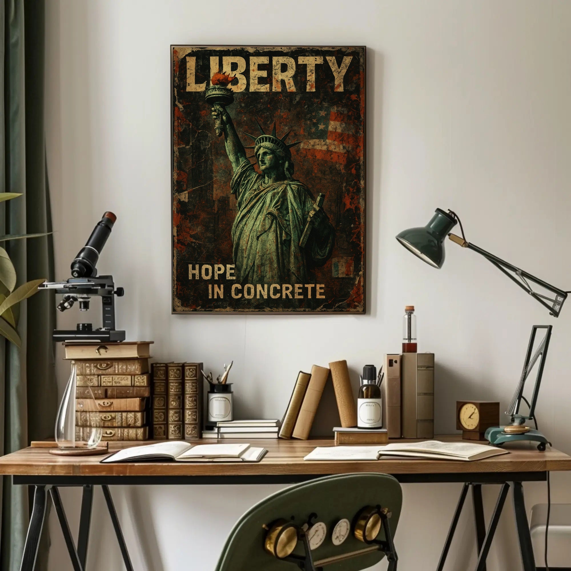 Statue of Liberty Vintage Art Political or Propaganda Poster PosterGoat